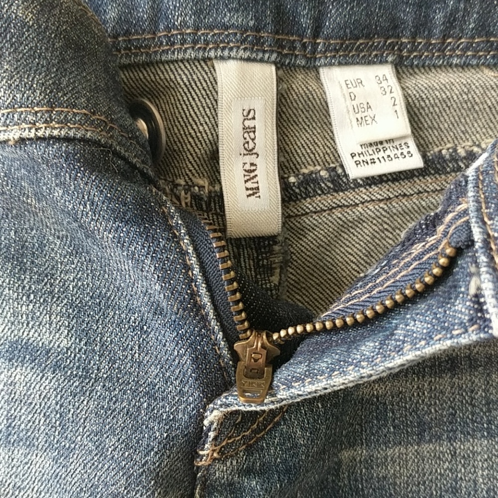 Mango MNG jeans dark wash denim cuffed shorts 0 2 - Picture 6 of 6